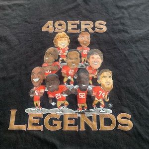 NFL 49ers legends black tshirt XL. XL measurements: WxLxS 24.02 x 31.02 x 9.72